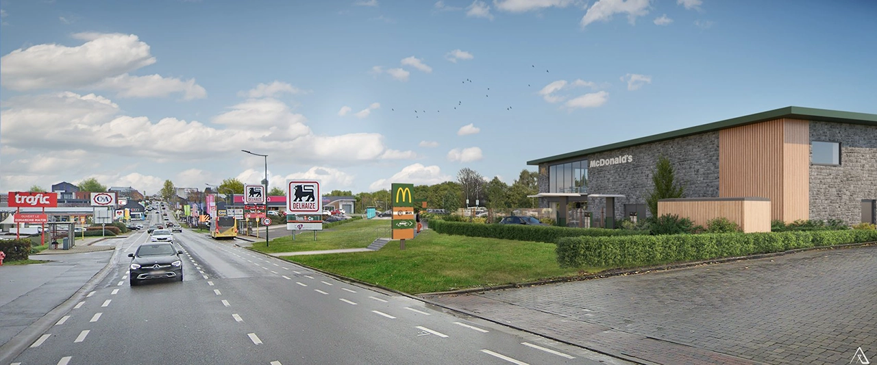 Architecture extérieure du projet McDonald's à Libramont